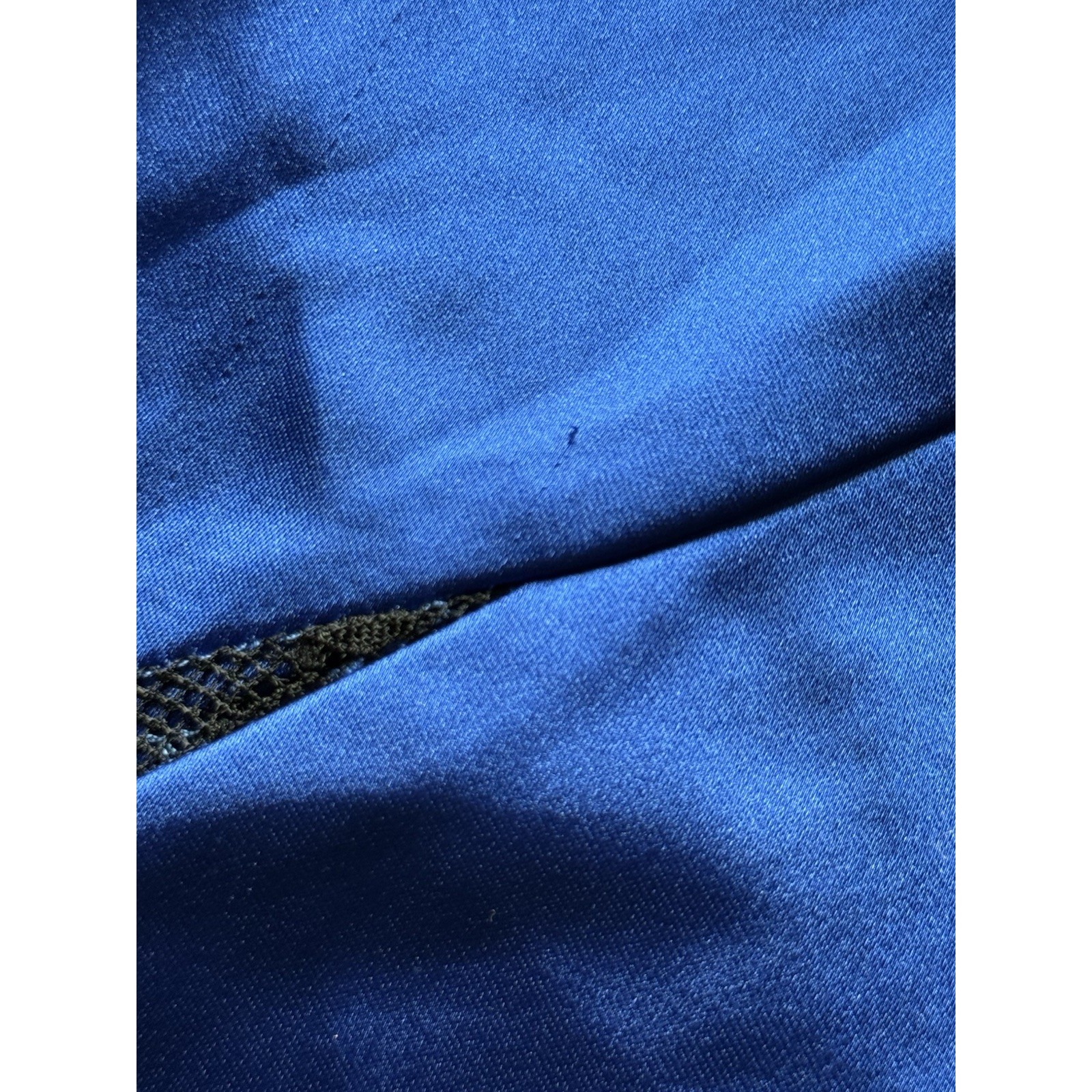 Delfi Collective Alexis Dress Size Small Blue Satin Black Lace Panels Slip Maxi — image 7 of 8